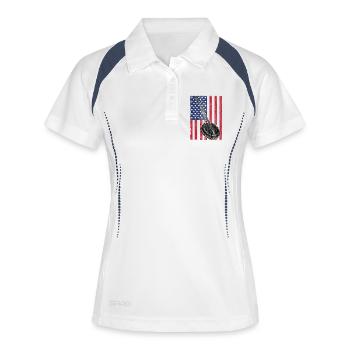 Banjo USA Drapeau - Polo respirant Femme - blanc/marine - Devant