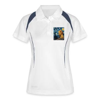 Löwe Van Gogh - Frauen Polo atmungsaktiv - Weiß/Navy - Vorne