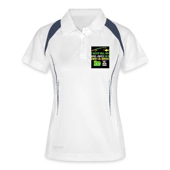 I Keep All My Dad Jokes In A Dad A Base Vaterwitze - Frauen Polo atmungsaktiv - Weiß/Navy - Vorne