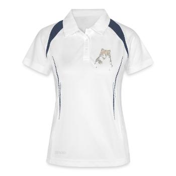 Grizzly Bear Randonnée Camping Ours brun vintage - Polo respirant Femme - blanc/marine - Devant