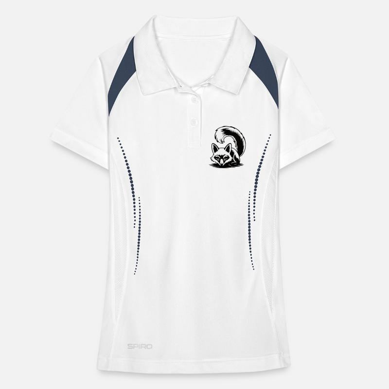 Lunar Fox Silhouette Frauen Polo atmungsaktiv