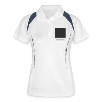 Tout est calme – moins de bruit, plus de sensation - Polo respirant Femme - blanc/marine - Devant