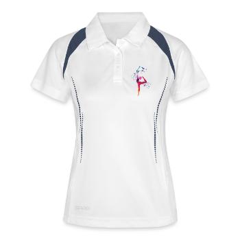 Gymnast With Clubs Rhythmic Gymnastics - Women's Polo breathable - white/navy - Front