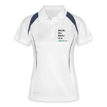 Niveau Épice Neuroépicé - Humour Neurodivergent - Polo respirant Femme - blanc/marine - Devant