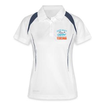 Angeln Angler Fische Fischer Sprüche Petri Heil - Frauen Polo atmungsaktiv - Weiß/Navy - Vorne