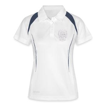 Légendaire depuis 2008 18 anniversaires Vintage Design - Polo respirant Femme - blanc/marine - Devant