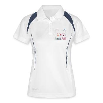 Aktuelle Stimmung Niedlich Katzenliebhaberin - Frauen Polo atmungsaktiv - Weiß/Navy - Vorne