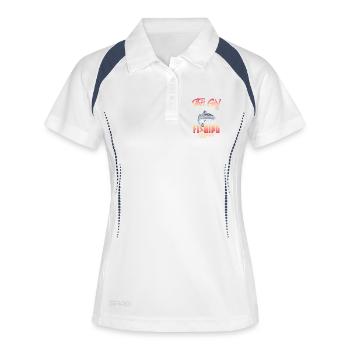 Fishing Angler Fish Fisherman Sayings Petri Heil - Women's Polo breathable - white/navy - Front