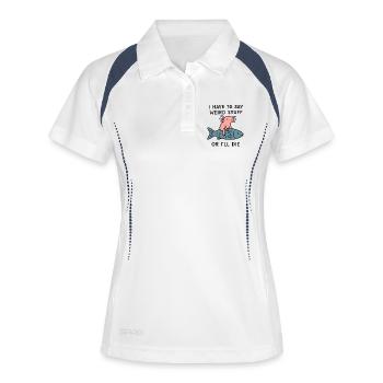 Axolotl Spruch Meme Humor Lustig Geschenkidee - Frauen Polo atmungsaktiv - Weiß/Navy - Vorne