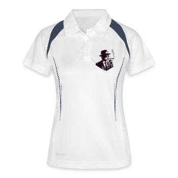 Noir Gentleman with Cigar - Women's Polo breathable - white/navy - Front