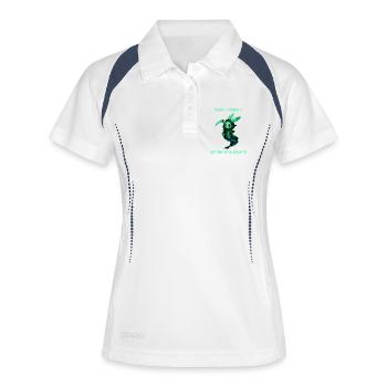 Hippity Hoppity – Faucheur d’âmes en costume de lapin - Polo respirant Femme - blanc/marine - Devant
