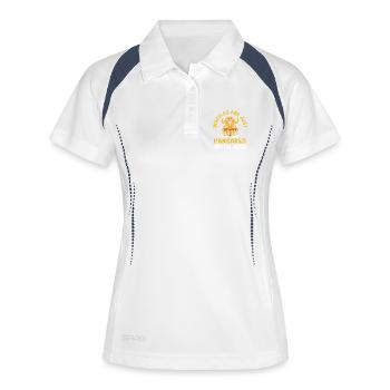 crêpe - Polo respirant Femme - blanc/marine - Devant
