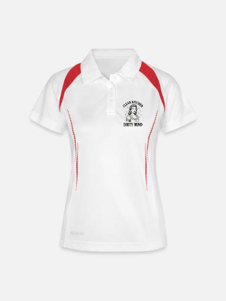 Clean Kitchen Dirty Mind – Retro Saying Shirt - Women's Polo breathable - white/navy