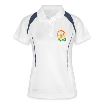 TAP INTO LUCK - Polo respirant Femme - blanc/marine - Devant