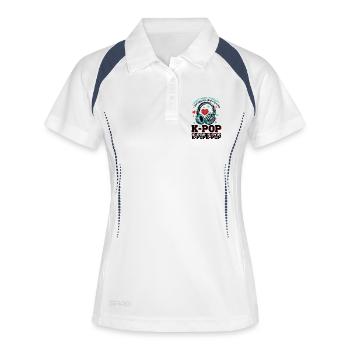 Ich brauche keine Therapie, ich muss einfach K-Pop hören - Frauen Polo atmungsaktiv - Weiß/Navy - Vorne