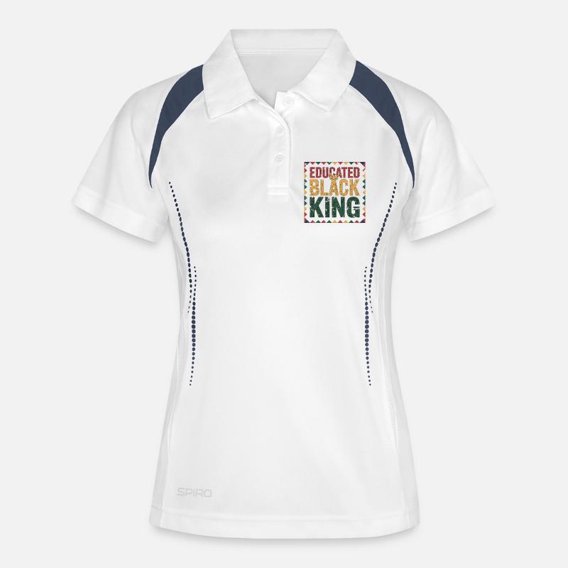 Educated Black King | Afro Pride Quote | Black - Women's Polo breathable - white/navy