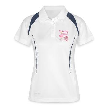 Filles de 4e anniversaire Flamingo Flamant Rose 4 ans - Polo respirant Femme - blanc/marine - Devant
