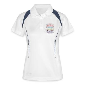 Hygiéniste Technicien Appareil Facial Spécialiste en Appareil Dentaire - Polo respirant Femme - blanc/marine - Devant