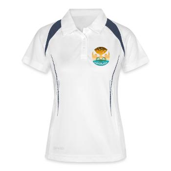 Safari Afrika serengeti wildlife halloween Krokodi - Frauen Polo atmungsaktiv - Weiß/Navy - Vorne