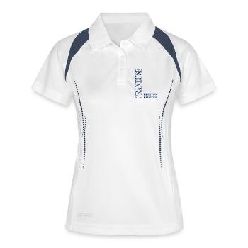 Crane - Frauen Polo atmungsaktiv - Weiß/Navy - Vorne