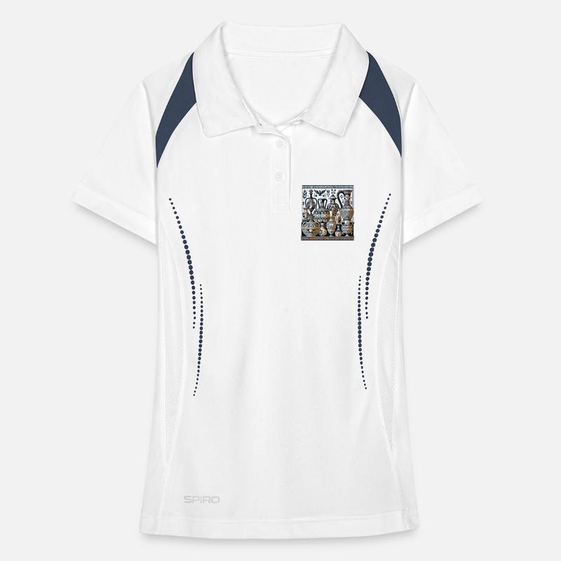 Ancient Vase Ornaments Greek Patterns Women's Polo breathable
