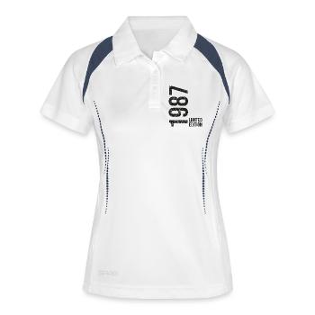 Vintage 1987 Vintage 39e anniversaire - Polo respirant Femme - blanc/marine - Devant