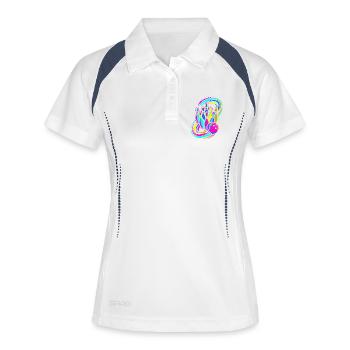 Quilles de bowling - Polo respirant Femme - blanc/marine - Devant