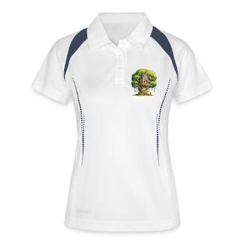Château de la cabane dans les arbres dans la forêt du monde - Polo respirant Femme - blanc/marine - Devant