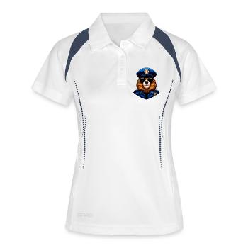 Police des Marmottes - Polo respirant Femme - blanc/marine - Devant