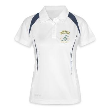 Soutenir la qualité de votre revendeur Matcha local que vous pouvez - Polo respirant Femme - blanc/marine - Devant