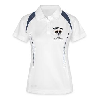 Jack Russell Hundepyjama-Humor - Frauen Polo atmungsaktiv - Weiß/Navy - Vorne