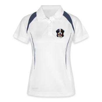 Berner Sennenhund Süße Hunde Schweizer Sennenhunde - Frauen Polo atmungsaktiv - Weiß/Navy - Vorne