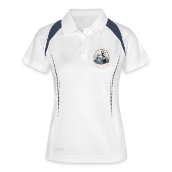 Prédiction du week-end 100 - Chance de pêche magnétique - Polo respirant Femme - blanc/marine - Devant