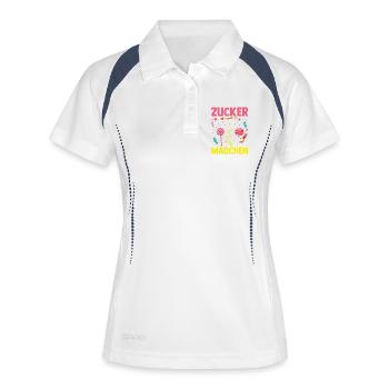 Fille mignonne gourmande par les sucreries - Polo respirant Femme - blanc/marine - Devant