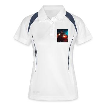 Night Cat on Motorcycle Noir - Women's Polo breathable - white/navy - Front