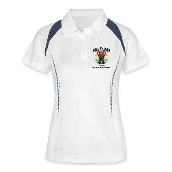 Pyjama Chien Bouledogue Français Humour - Polo respirant Femme - blanc/marine - Devant