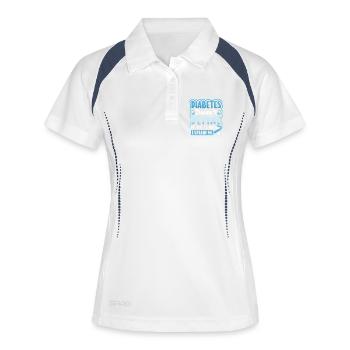 Diabetes Typ 1 Diabetiker - Frauen Polo atmungsaktiv - Weiß/Navy - Vorne