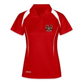 Evil Gnome, Dark Gnome, Goth Gnome, Funny Gnome - Women's Polo breathable - red/white - Front