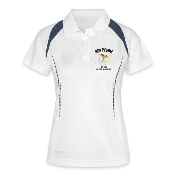 Jack Russell Hundepyjama-Humor - Frauen Polo atmungsaktiv - Weiß/Navy - Vorne
