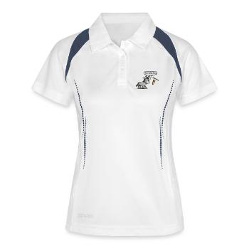 Esel Humor lustiger Spruch Geschenk - Frauen Polo atmungsaktiv - Weiß/Navy - Vorne