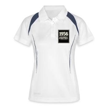 1956 – Legenden sterben nicht Vintage-Design - Frauen Polo atmungsaktiv - Weiß/Navy - Vorne