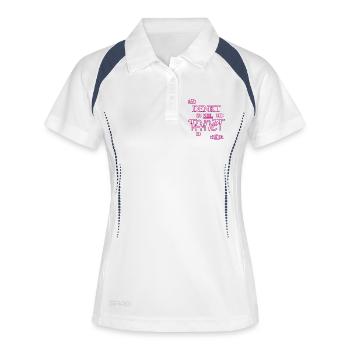 Denkt zu viel, tanzt zu wenig Tshirt - Frauen Polo atmungsaktiv - Weiß/Navy - Vorne