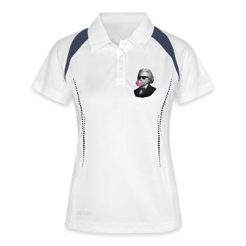 Vintage Pop Portrait with Pink Bubble - Women's Polo breathable - white/navy - Front