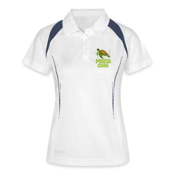 Punta Cana-Sea Turtle Illustration Gift - Frauen Polo atmungsaktiv - Weiß/Navy - Vorne