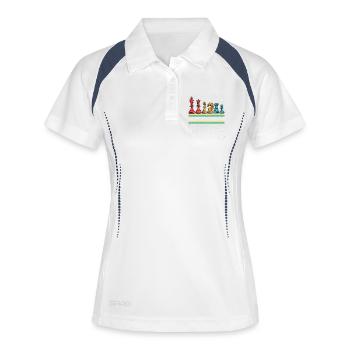 Choisissez votre arme : pièces d’échecs - Polo respirant Femme - blanc/marine - Devant