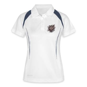 Rugissement de loup dans la vision éclatée - Polo respirant Femme - blanc/marine - Devant