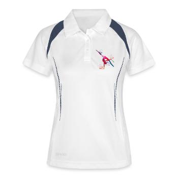 Gymnaste avec massues Gymnastique rythmique - Polo respirant Femme - blanc/marine - Devant