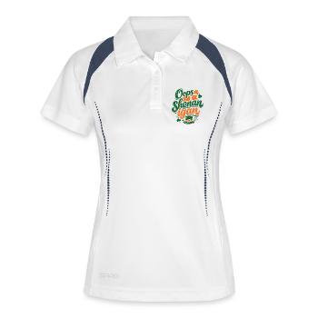 Oups, je fais des bêtises Jeu de mots de la Saint-Patrick - Polo respirant Femme - blanc/marine - Devant