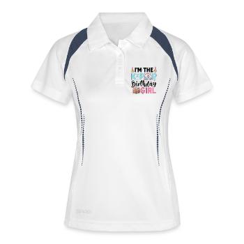 I'm The K-Pop Birthday Girl - Frauen Polo atmungsaktiv - Weiß/Navy - Vorne