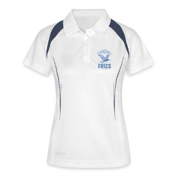 Cachez votre oiseau frites - Polo respirant Femme - blanc/marine - Devant